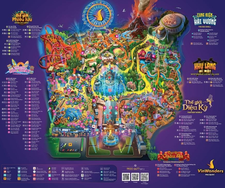 alophuquoc Bản đồ các trò chơi ở VinWonders Phú Quốc